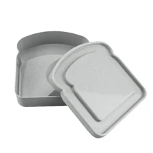 1pc Portable Lunch/Bento Box With Large Capacity For Toast, Bread And Sandwich Macaron Color Bread Shaped Food Storage Container, Plastic Lunchbox With Lid Snack Box, Cute And Leakproof Bento Box, Reusable And , Perfect For Packing Lunch, Snacks Or Leftovers, Ideal For On-The-Go, Pastel Pink, Green, Beige, And Gray Colors.