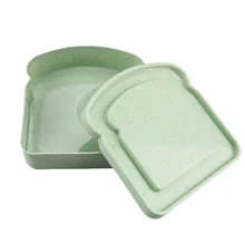 1pc Portable Lunch/Bento Box With Large Capacity For Toast, Bread And Sandwich Macaron Color Bread Shaped Food Storage Container, Plastic Lunchbox With Lid Snack Box, Cute And Leakproof Bento Box, Reusable And , Perfect For Packing Lunch, Snacks Or Leftovers, Ideal For On-The-Go, Pastel Pink, Green, Beige, And Gray Colors.