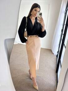 Women Skirts - Khaki - View 2