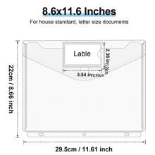 8 Pack Binder Pockets For 3 Ring Binder, Clear Binder Folders With Hook And Loop Closure, Heavyweight 3 Holes Binder Pouch File Organizer For School Office, Letter Size, Side Loading - Clear - View 2