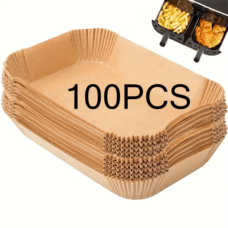 50/100/200 pezzi, Rivestimenti per friggitrice ad aria, Rivestimenti di carta monouso per accessori per friggitrice ad aria doppia, Rivestimenti rettangolari di carta pergamena 8,6 * 5,5 pollici, adatti per friggitrici ad aria da 2-5QT, Senza candeggina, Adatti per friggere, cuocere al forno, tostare, accessori per friggitrice ad aria - rettangolo - Visualizzare 16