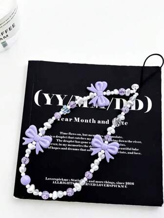 1pc Pearl Pink Butterfly Cute Phone Lanyard Gifts For Mother, Family, Friends, Birthday, Holiday Phone Charm, Phone Chain