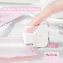 Rosyposy 1PC Cute Mini Stapler Color Stapler Set With 40pcs 10# Staples Binding Tools Block Shape Stationery School Office Supplies Back To School - Multicolor - View 4