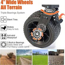 Folding Cart Heavy-Duty Practical Beach Cart With Large Wheels, Adjustable Sand Handle And Beverage Rack Suitable For Shopping, Camping, Gardens, And Outdoor Vehicles