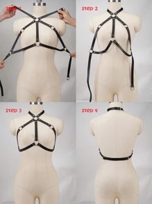 1 件装 女士紧身胸衣腰带 皮革哥特式束腰 适用于节日服装派对束带