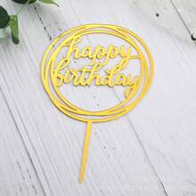 10pcs Happy Birthday Cake Toppers - Acrylic Cake Inserts For Birthday Cakes And Party Decorations Cake Decorating Cake Topper Cake Decorations Cake Decor Cake Decorating Tools - Gold - View 11