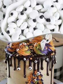 1 set 85g Decoración de pastel con perlas de azúcar doradas (solo para decoración, no comestible) para decoración de pasteles horneados, decoración de magdalenas con papel, decoración de galletas y helados, adecuada para celebraciones de festivales y fiestas de cumpleaños - Multicolor - Ver 11