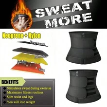 Tricolor Sweat Waist Trainer For Women Two Belts, Neoprene Workout Corset Waist Trainer Cincher Trimmer Shaper Zipper, Sports