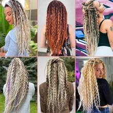 Extensiones de dreadlocks sintéticas de doble extremo de 24 pulgadas, juego mixto de 3 en 1 con extremos rizados, dreadlocks hechas a mano en estilo hippie, bohemio y ondulado, 15 mechas