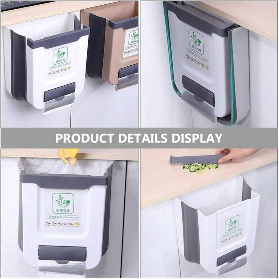 1pc Bedroom Waste Bin Kitchen Compost Bin Hanging Small Trash Can With