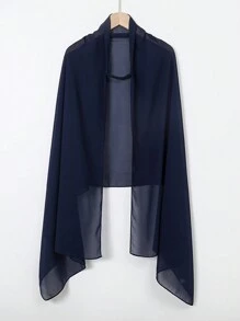 1 件女士纯色雪纺头巾，弹性设计，舒适的阿巴亚配饰和透气围巾，适合日常佩戴的女士面纱 - 鬆緊雪紡頭巾 - 查看 22