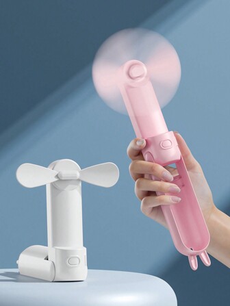 FoBianJie USB Rechargeable Handheld Fan With Long Battery Life, Mini Cartoon Student Portable Fan, Gift, Suitable For Desktop Use For Summer And For Outdoor,Sport,Travel,Kitchen,Bedroom,School,Office,And For Woman,Man,Children,Adult