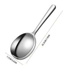 1PC/2pcs Large Stainless Steel Buffet Spoon, Large Serving Spoon, Party/Banquet/Buffet Spoon, Dishwasher Safe, Kitchen Silver Spoon, Practical Kitchen Gadgets For Family Use,School Supplies