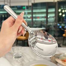 1PC/2pcs Large Stainless Steel Buffet Spoon, Large Serving Spoon, Party/Banquet/Buffet Spoon, Dishwasher Safe, Kitchen Silver Spoon, Practical Kitchen Gadgets For Family Use,School Supplies