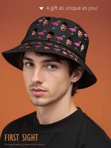 1pc Custom Face Unisex Bucket Hat, Personalized Bucket Hat, Custom Unisex Bucket Hat With Face, Custom Summer Hat For Party, Custom Bucket Hat, Custom Wide Brim Outdoor Summer Cap, Bachelor Party Gift, Valentine Gift, Birthday Gift, Mother's Day Gift, Father's Day Gift, Best Friend Gift, Gift For Mom/Dad, Gift For Her/Him/Girlfriend/Boyfriend,Colorful,Cute,Adorable,Funny,Kawaii,Y2K,Stylish,Unisex,Casual,Custom,Personalized,Unique,Customized,Ideal Gifts For Him,Ideal Gifts For Her,Her,Boyfriend,Girlfriend,Family,Friends,Children,For Anniversaries,For Valentine's Day,For Mother's Day,For Birthdays,For Children's Day,For Father's Day,For Graduation,For Weddings,For Housewarming,Chic Autumn,Apparel Accessories,Customized Hats