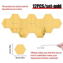 12/24/36pcs Acrylic Hexagon Mirror 3D Wall Decor Stickers Tiles Self Adhesive Decorations For Bedroom Living Dining Dorm Room Kitchen Bathroom Apartment Office Aesthetic, Stickers, Wall Decal, Vinyl Decal For Home Decorations, Spring Decoration Items Refresh Your Home, Festival Decoration Stickers Gifts Birthday Graduation Mirror Wall Room Decor Wall Mirror Mirror For Room Bathroom Decor Living Room Decor - 1mm - View 12