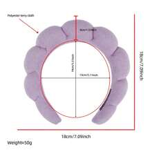 1pc Women's Simple Cloud Bun Roller Sponge High Headband For Washing Face Cute,Dopamine - Multicolor - View 2