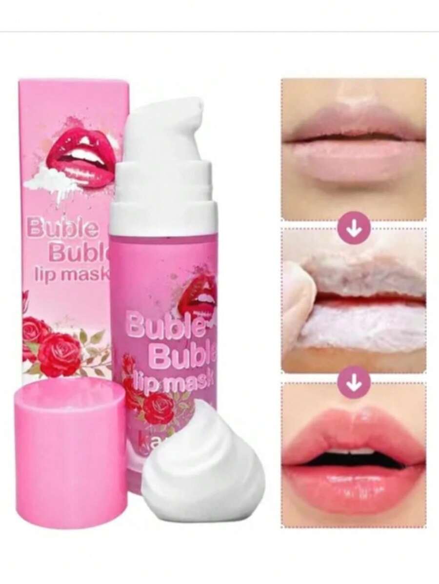 Exfoliante Para Labios Mascarilla Burbujeante Con Extracto de Rosas, Labios Mas Suaves e Hidratados, Libres de Impurezas. - Rosa - Ver 1