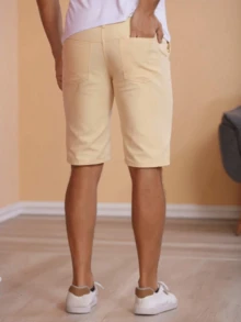 Men Denim Shorts - Yellow - View 3