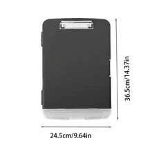 1pc Waterproof A4 Document Box With Pen Slot, Multifunctional Paper Storage Organizer Plastic Clipboard Folder - Multicolor - View 2