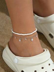 1pc Fashionable Minimalist Women's Gold Stainless Steel Anklet - Gold - View 9