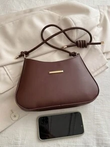 Mode Minimalistische Stijl Eenvoudige Vrouwen Schoudertas, Oksel Handtas, Kleur Blok Zwart En Wit Vrouwen Crossbody Tas