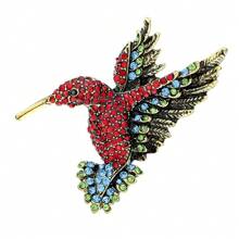 1pc Women's Hummingbird Rhinestone Brooch, Bird Animal Suit Pin Accessory