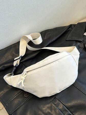 1pc Fashionable Ladies' Waist Bag, Waterproof Shoulder Crossbody Bag, Simple Solid Color