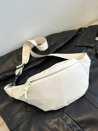 1 件时尚女士腰包，防水单肩斜挎包，简约纯色