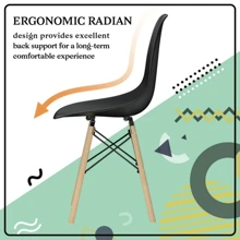 Furniwell 室内厨房餐椅 4 件套 - 黑色 - 查看 5