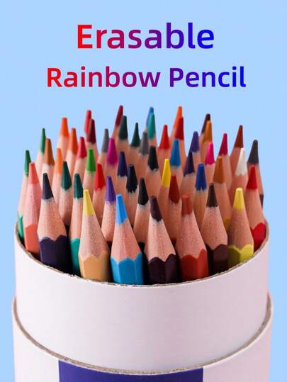 1桶48種擦除彩色鉛筆，適用於學生繪畫、塗鴉、藝術、禮盒、學校用品和返校禮品