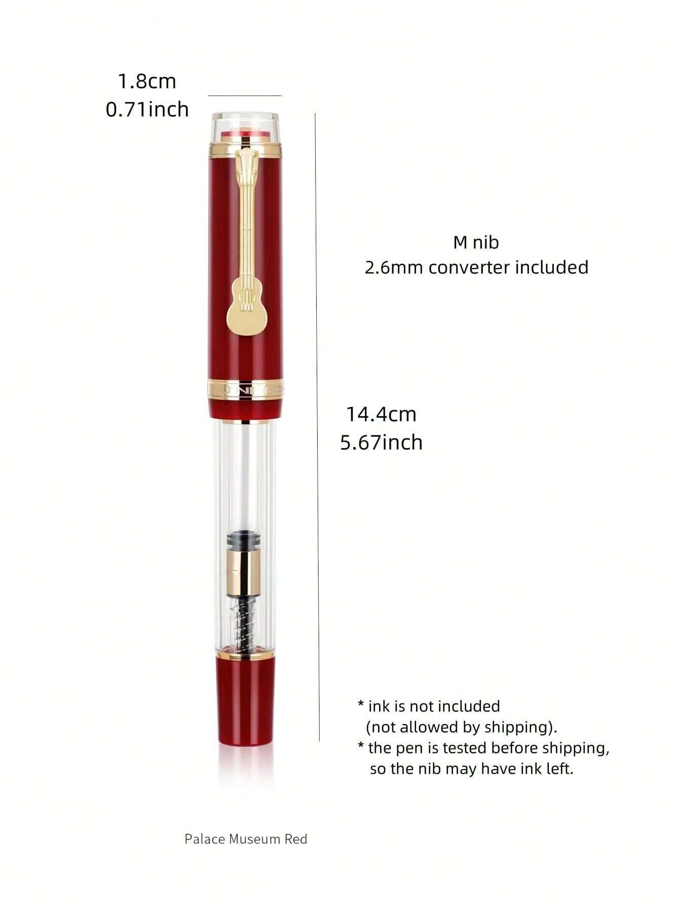 Jinhao 1935 Tiandao Füllfederhalter, Armeegrün & Transparent, #8 Feder, Mit Gitarrenclip | Schreibgerät Für Tinte & Kalligraphie
