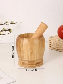 Cirelle 1套組合木製研缽及杵，竹製鱷梨碗殼蒜磨辣椒研磨機剁碎器研磨杵，混合廚房工具，廚房用品，食品，烹飪，調味，香料，辣椒，大蒜，鹽，整理盒，派對，客廳裝飾