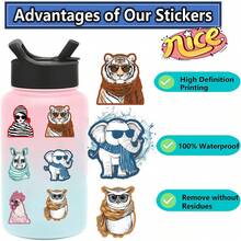 50 Cái/gói Bé Trai Bé Gái Gà Trống Ngựa Vằn Chống Nước DIY Sáng Tạo Miếng Dán, Máy Tính Laptop, Máy Tính Điện Thoại Di Động Điện Thoại Thông Minh Vỏ Điện Thoại Guitar Máy Tính Để Bàn Cốc Du Lịch Xe Máy Phụ Kiện Xe Hơi Nhãn Dán - Nhiều màu - Xem 10