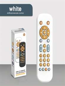 1 pieza Control remoto de simulación de TV para bebé, juguete educativo de aprendizaje temprano musical de televisión (sin baterías) - Multicolor - Ver 9