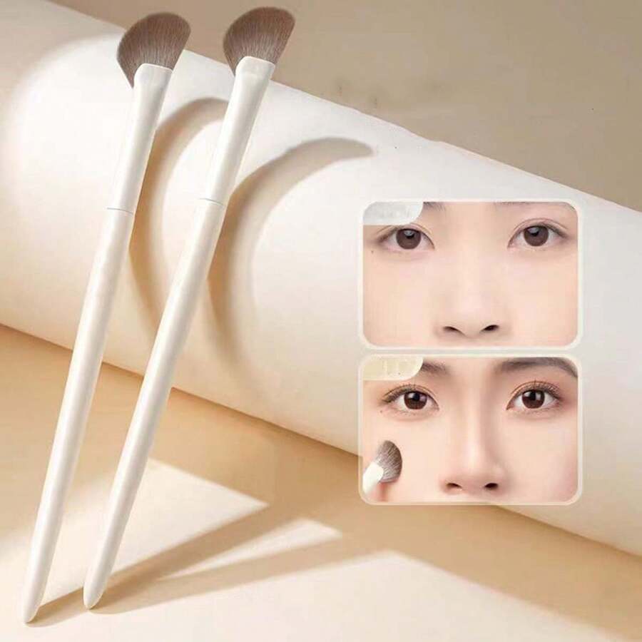 Brocha de contorno semicircular para la nariz con cabeza inclinada, herramienta de maquillaje en forma de hoz pequeña para sombra de nariz, rubor de mejillas e iluminador,pinceles de maquillaje brochas para maquillaje cepillo maquillaje pincel maquillaje pinceles para maquillaje - Blanco - Ver 1