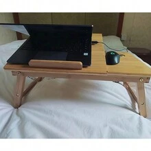 Bed With Adjustable Lifting Legs Computer Desk Slouchy Laptop Folding Desk Suitable For Student Dormitory Bed Study Desk - Mustard Yellow - View 1