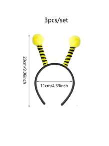 3/5 piezas Vincha de abeja, Vincha de abeja para fiesta de cumpleaños temática de animales, accesorio lindo para fiesta, decoración de disfraz de cosplay