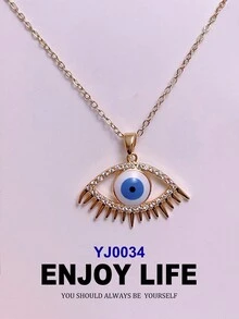 สร้อยคอตาปีศาจใหม่ปี 2024 จี้โซ่ไหปลาร้าไม่ซีดจางสำหรับผู้หญิงทำจากเหล็กไทเทเนียมเคลือบทอง 18K ประดับด้วยเพชรหลากสีและเซอร์โคเนียเหมาะสำหรับแฟชั่นฮิปฮอปที่หรูหราและลึกลับ - ดวงตาปีศาจสีเงินสีทอง - ดู 39