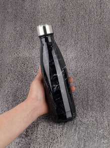 1入組客製化文字保溫真空瓶，500ml/16.9oz，個性化，上傳您想客製化的文字 - 大理石黑色 - 查看 4