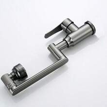 1pc Stainless Steel Lucky Cat Faucet With Rotatable Hot And Cold Water For Bathroom/Kitchen, Gray - Grey - View 7