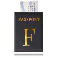 Hot Passport Cover PU Leather Card Case For Women  Initials A To Z Letter Pattern Passport Holder Lovers Men Air Plan Travel Passport Sleeve Business Passport Holder ID Cover Unisex Card Slim Passport RFID Card Case Cover Travel Accessories - Black - View 20