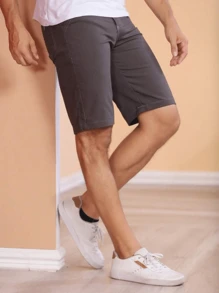 Men Denim Shorts - Grey - View 1