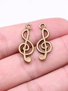 20 piezas de 26x10mm (1,02x0,39 pulgadas) Dijes de nota musical treble para bricolaje, dijes para mujer para hacer joyería