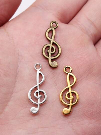 20pcs 26x10mm(1.02x0.39inch) Muscial Note Treble Charms DIY Charms Pendant For Women For Jewelry Making
