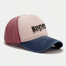 Mũ bóng chày khối màu với thiết kế đau khổ, Mũ chống nắng thể thao thời trang, Mũ bố có thể điều chỉnh cho cả nam và nữ - Không có con dấu - Xem 7