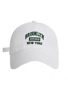 1pc Women's Fashionable Solid Color Versatile Brooklyn 1631 Embroidered Letter Baseball Cap, Suitable For Daily Wear - Multicolor - View 12