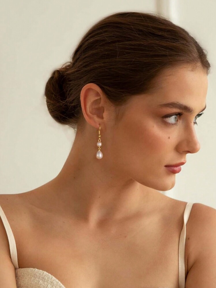 Tsnamer 1 对珍珠耳环，女士时尚仿珍珠吊坠耳环，婚礼新娘派对珠宝，生日礼物，送给妈妈和女孩 - 耳環 - 查看 5