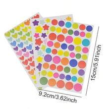 1/10 Sheets Colorful Diary Graffiti Stickers Student Notebook Decoration Heart Star Dot Sticker Scrapbook Albums Self-Adhesive Graffiti Stickers - Multicolor - View 3