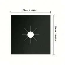 Gas Stove Oil-Proof Mat Heat-Resistant Stove Mat Kitchen Clean Mat, Cuttable,Kitchen,Summer Beach Party,Food,Camping,Organizer,Room Decor,Kitchen Items. - Black - View 3